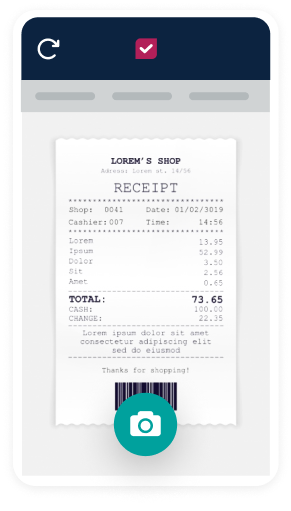 electronic receipt capture Certify example